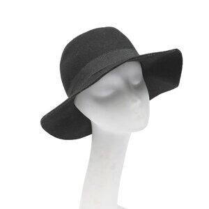 Roots Felted Wool Wide Brim Hat Roots Floppy Black Festival Boho Summer Concert